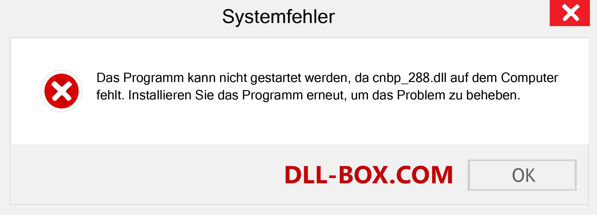 cnbp_288.dll-Datei fehlt?. Download für Windows 7, 8, 10 - Fix cnbp_288 dll Missing Error unter Windows, Fotos, Bildern